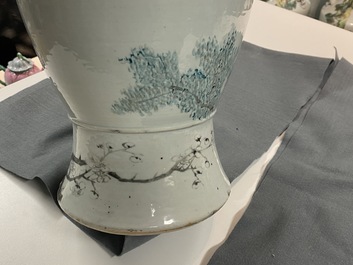 A Chinese qianjiang cai vase with butterfly-shaped ornaments, 19th C.